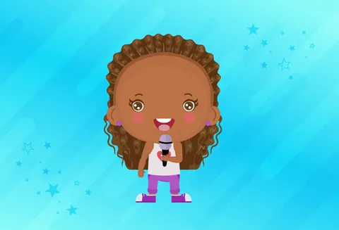 Love: a child character singing