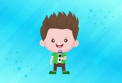 Peace: a child character singing